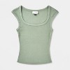 Women's Slim Fit Square Neck Ribbed T-Shirt - Universal Thread™ - 4 of 4