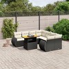 vidaXL Garden Sofa Set Black PE rattan Large Adjustable Armrests - 2 of 4