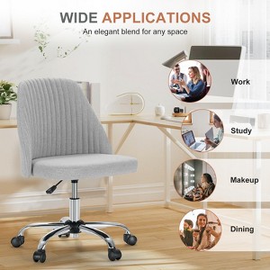 CAVINAS Armless Office Chair with Adjustable Height,Fabric Desk Chair with 360° Swivel,Rolling Computer Chair with Cushioned Seat for Home Office - 1 of 4