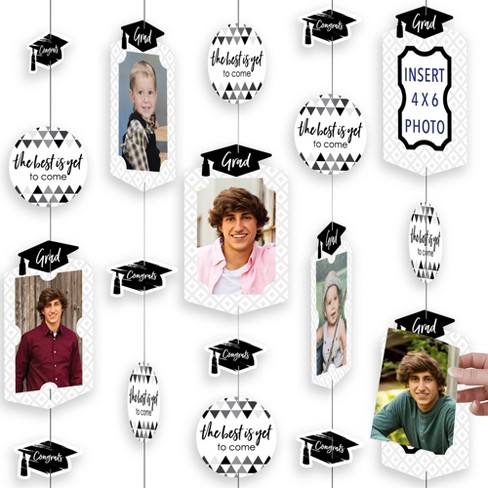 Big Dot Of Happiness Black And White Graduation Party Centerpieces - 4x6  Picture Display - Paper Photo Frames - Set Of 12 : Target