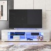 Hommpa TV Stand for TVs Up to 65" with Open Glass Shelves Remote LED Light - 2 of 4