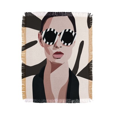 Nadja The Face of Fashion 7 56"x46" Woven Throw Blanket - Deny Designs