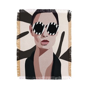 Nadja The Face of Fashion 7 56"x46" Woven Throw Blanket - Deny Designs - 1 of 4