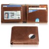 Mens Wallet With AirTag Holder, Bifold Leather RFID Blocking 2 ID Windows 12 Card Holders - 2 of 4