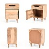 24"H Solid Wood Nightstand With Drawers Vintage Farmhouse Bed Side Table Bedside Chest Of Drawers-Cuddlewood - 3 of 4