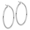 Black Bow Jewelry 2mm Round Hoop Earrings in 14k White Gold, 40mm (1 1/2 Inch) - 3 of 4