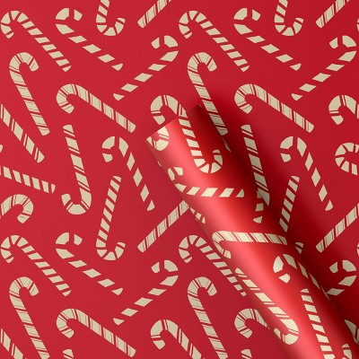30” 20 sq ft Christmas Roll Wrap Scattered Candy Canes - Wondershop™