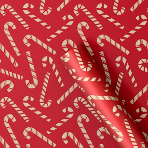 30” 20 sq ft Christmas Roll Wrap Scattered Candy Canes - Wondershop™ - 1 of 3