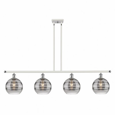 Rochester - 4 Light Stem Hung Island In Industrial Style-10.38 Inches Tall and 48 Inches Wide