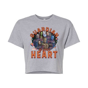 Women's - Marvel - Guardian Of Your Heart Valentine Cropped Graphic T-Shirt - 1 of 4