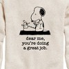 Boys' - Peanuts - Dear Me Doing Great Job Graphic Long Sleeve Fleece Sweatshirt - 2 of 4