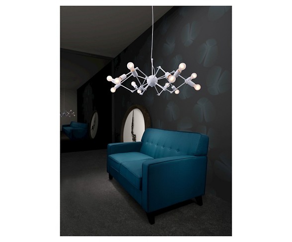 Modern 12-Bulb Painted White Metal Ceiling Lamp - ZM Home