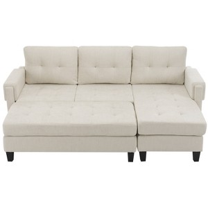 GlasFlength Sectional Sofas for Playroom Bedroom, ModernLuxe, Speicial Design Shape, Sofa Use to Rest, Read, White, 83.4"*56.7"*32.2" - 1 of 2