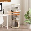 CAVINAS Bookcases for Living Room 3 Tier Round Floor Standing Bookcase 360° Rotating Bookshelf with Small Footprint - 4 of 4