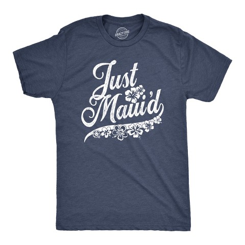Мужские футболки Crazy Dog T-Shirts, Inc. Mens Just Maui'd T Shirt Cute Just Married Hawaii Honeymoon Tee - Crazy Dog Men's T Shirt For Summer Vacation Navy L