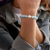 Ross-Simons 12-13mm Cultured Baroque Pearl and Milky Aquamarine Stretch Bracelet With 14kt Yellow Gold Size - 2 of 4