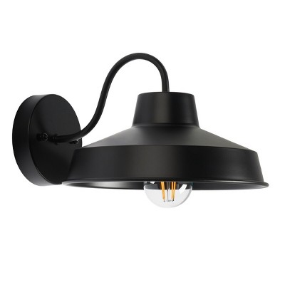 Black Retro-Industrial Outdoor Wall Sconce Set