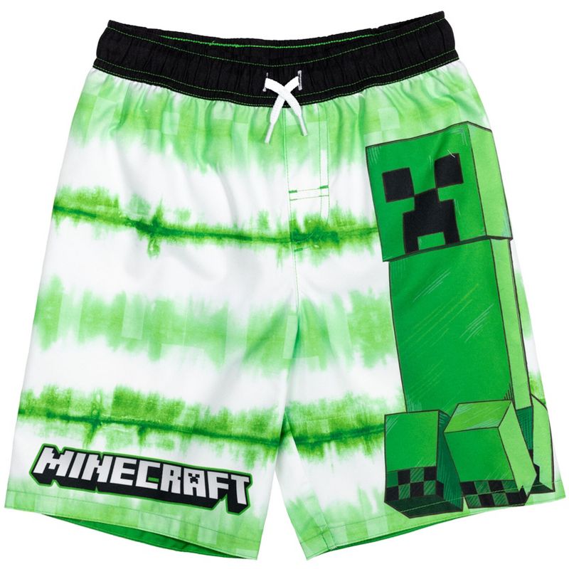 Minecraft Zombie Steve 3 Pack Swim Trunks Bathing Suits Little Kid to Big Kid, 4 of 8