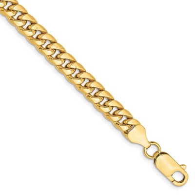 Black Bow Jewelry 6mm 14k Yellow Gold Cuban Curb Chain Bracelet