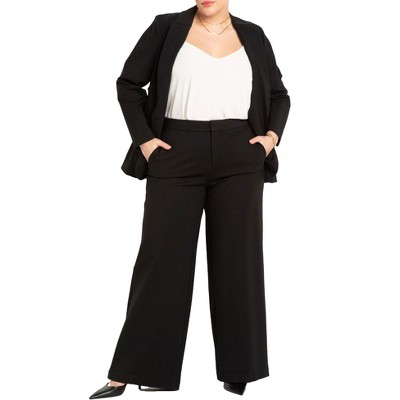 ELOQUII Women's Plus Size The Ultimate Stretch Wide Leg Pant