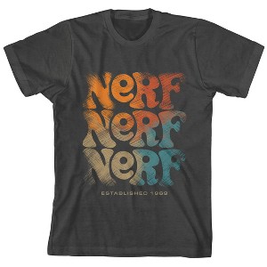 Nerf Repeat Text Crew Neck Short Sleeve Charcoal Heather Boy's T-shirt - 1 of 3