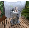 KWPZQEB Round Coffee Table with Wheels, 2-Tier Movable Side Tables with Metal Legs, Detachable Nightstand for Bedroom, Living Room, Sofa Side, Silver - 4 of 4