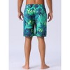 INSPIRE CHIC Men's Tropical Floral Print Elastic Waist Drawstring Hawaiian Summer Beach Swim Shorts - 3 of 4