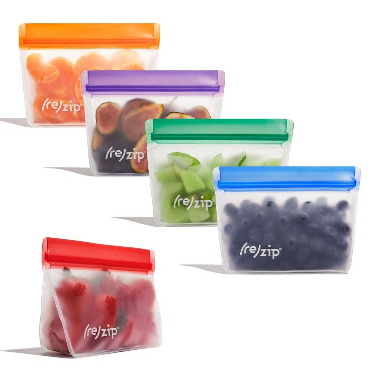 (re)zip Reusable Leakproof Food Storage Stand-Up Snack-sized 1-Cup Bags - 5-pk: BPA-Free, 3 of 8