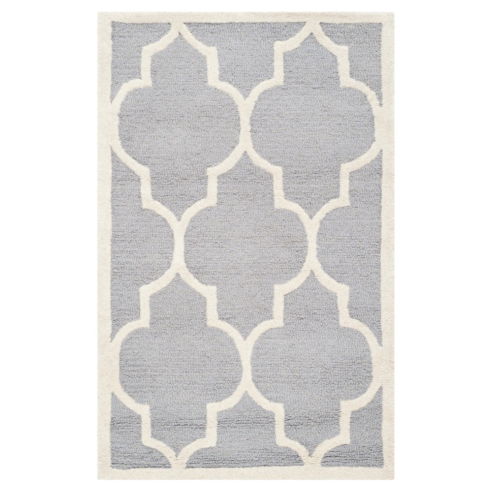 2'6inx4' Aleander Rug II Silver/Ivory - Safavieh