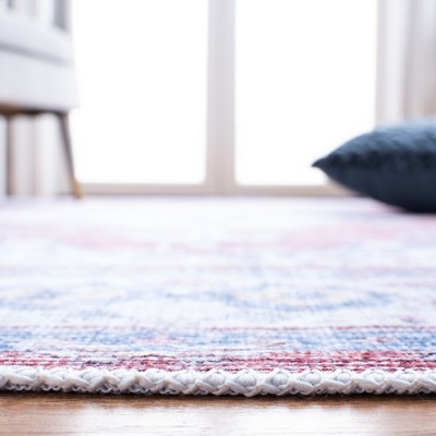 Serapi Red and Ivory Hand-Knotted Washable Viscose Rug