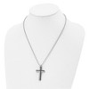 Chisel Stainless Steel Polished Black IP-plated Laser Cut Cross Pendant on a 20" Ball Chain Necklace - 4 of 4