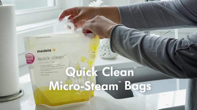 Medela Quick Clean Micro-Steam Sanitizing Bags, 2 of 10, play video