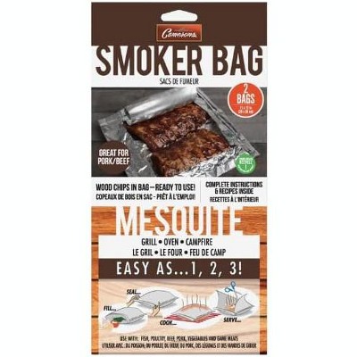 Mesquite Smoker Bags 2 Pack (11x12" each) - Barbecue Smoking Wood Chips Inside - Great Christmas Gift & Stocking Stuffer for Grillers