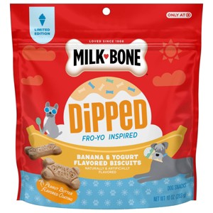 Milk-Bone Dipped Summer Dog Treat Biscuit with Banana & Peanut Butter Flavor - 10oz - 1 of 4