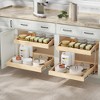 LOVMOR 2 Tier Soft Close Pull Slide Out Cabinet Organizer, Wooden Cabinet Drawer Organizer with U Bracket - 2 of 4