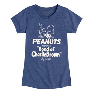 Girls' - Peanuts - Good ol' Charlie Brown Fitted Short Sleeve Graphic T-Shirt - 1 of 4