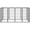 VidaXL 12-Panel Dog Playpen Black 19.7 in.x39.4 in. Powder-coated Steel - 2 of 4