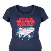 Women's - Star Wars - Millennium Falcon Americana-Maternity Scoop Neck Graphic T-Shirt - 2 of 4