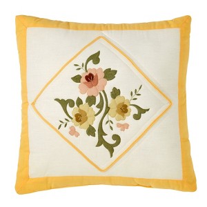 BrylaneHome Ava Embroidered Cotton 16" Square Pillow - 1 of 2