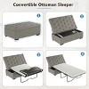 Sleeper Sofa Ottoman Modern Tufted Convertible Bed for Guest Room with Memory Mattress and Iron Frame - 3irtyhousy - 3 of 4