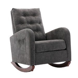 NicBex Polyester Glider Rocking Chair,Upholstered Nursery Rocking Chairs with High Backrest,Modern Comfy Rocking Chair,Nursing Chair for Bedroom - 1 of 4