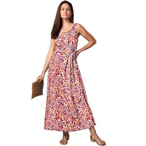 Jessica London Women's Plus Size Side Tie Maxi Dress - 1 of 2