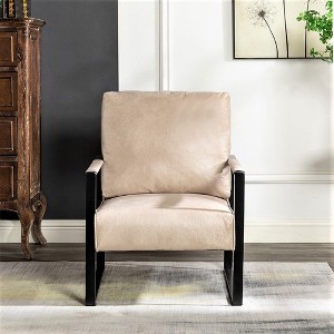 NixBex Mid Century Modern Accent Chair with Durable Square Metal Frame Armchair Comfy Chair for Living Room, Bedroom, Home Office - 1 of 4