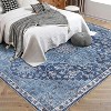 Ft Machine Washable Area Rug, Non-Slip Non-Shedding Vintage Rug for Living Room, Low Pile Oriental Medallion Floral Carpet, Indoor Foldable - 3 of 4
