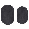 Double Ruffle Collection Bathroom Rugs Set, Washable Rug, Extra Soft and Absorbent bath Rug, Kitchen Mat, Bath Mat Set,Non-Slip, 2 Pcs Set(M+L), Gray - 2 of 4
