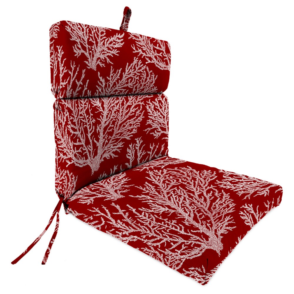 Photos - Pillow Outdoor French Edge Dining Chair - Seacoral Red - Jordan Manufacturing