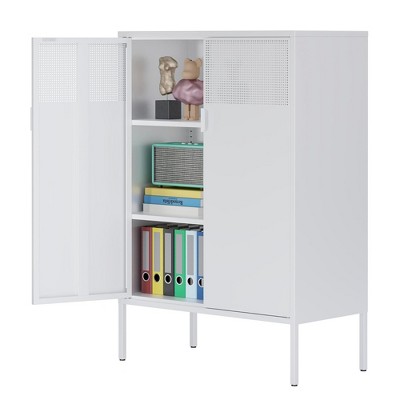 Rbied 31.5 in. W x 15.75 in. D x 47.24 in. H Metal File Cabinet Storage Cabinet Shoe Cabinet with Adjustable Shelves