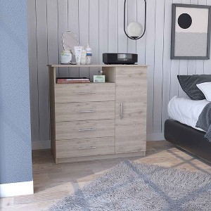 Depot E-Shop 4 Drawer Dresser, One Open Shelf, Superior Top, Single Door Cabinet - 1 of 4