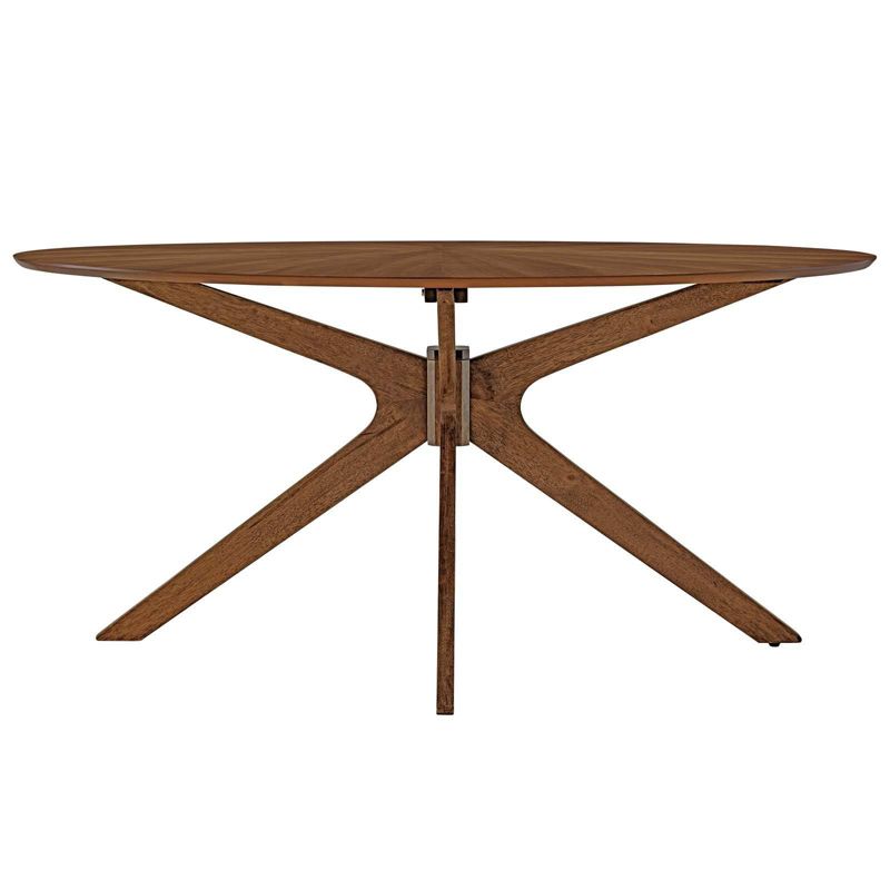 63&#34; Crossroads Oval Wood Dining Table Walnut - Modway, 4 of 11