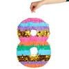 Blue Panda Rainbow Number 8 Pinata for 8th Birthday Party Supplies, Fiesta, Anniversary Celebration (Small, 11.4 x 16.5 x 3 inches) - 3 of 4